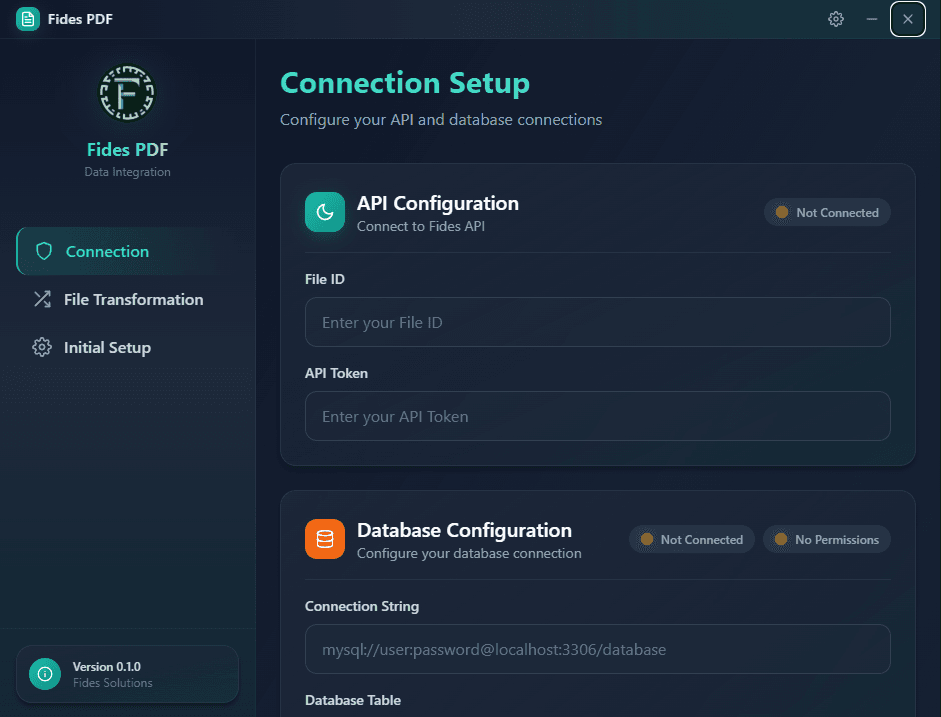 Fides PDF connector application interface for integrating form data with external databases